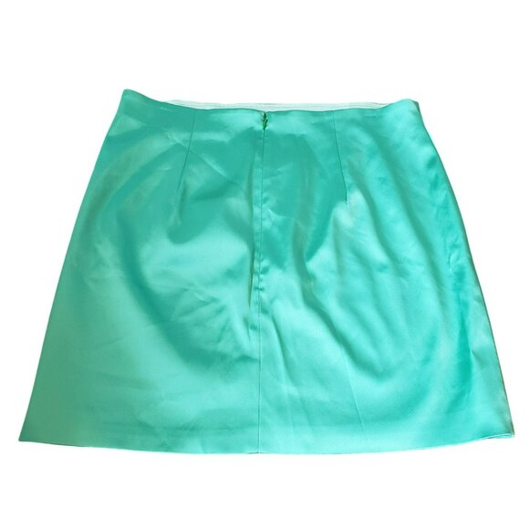 Sergio Hudson Green Satin Mini Skirt - Picture 9 of 12